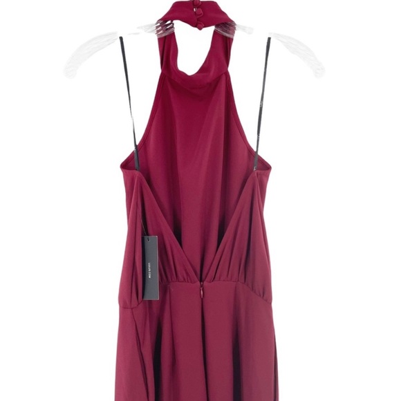 Lulu’s Moment For Life Wine Red Halter Jumpsuit NWT Small - Picture 8 of 11